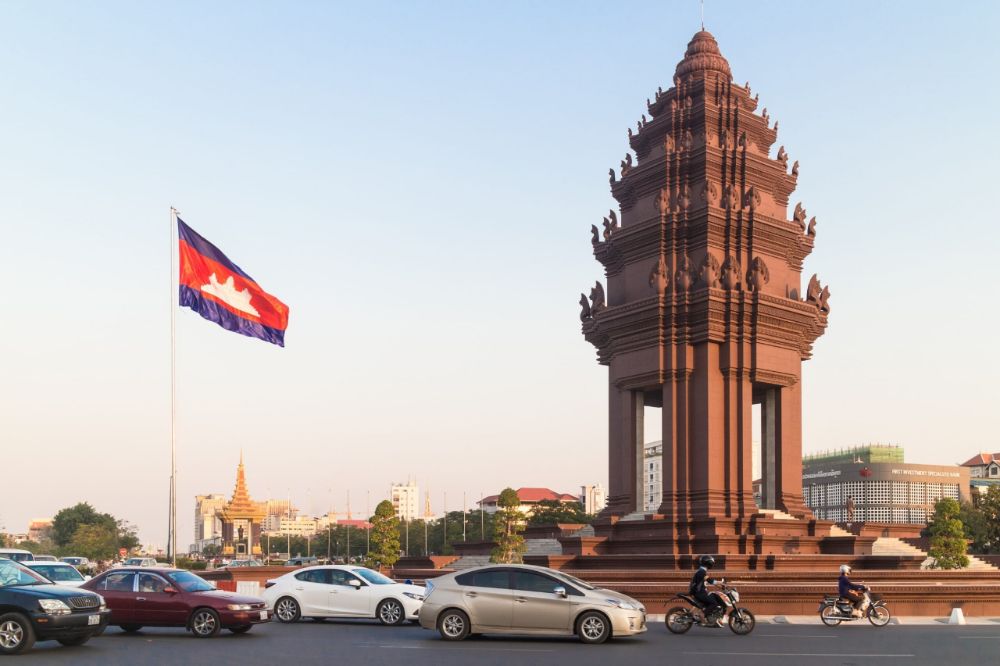 A bandeira da Camboja no contexto internacional