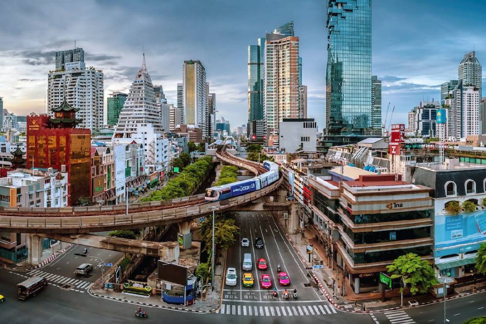 Um canto de Bangkok visto de cima